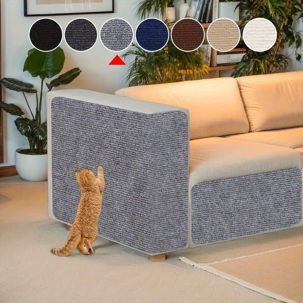 Self-Adhesive Cat Scratching Pad for Sofa & Furniture Protection – Durable Wall & Door Frame Scratch Guard Mat, Beige & Brown Texture, Easy Apply No-Damage Tape, Indoor Cats Claw Deterrent