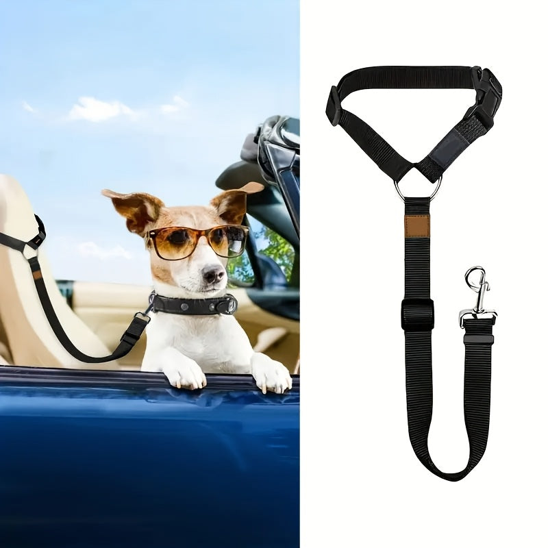 Dog Car Safety Harness Vest - Adjustable Padded Belly Band with Solid Metal Buckle, Ergonomic Support & Auto Seatbelt Clip for Pet Travel, Comfortable Dog Vehicle Restraint for Small Medium & Large Dogs