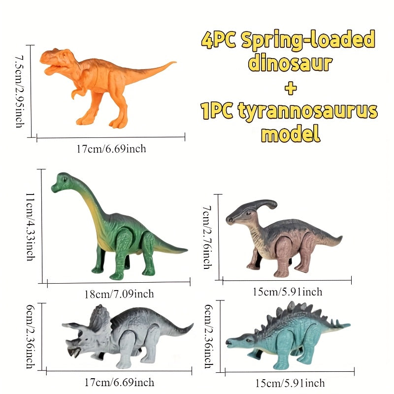 Wind-Up Walking Dinosaur Toys Set 2/5/6/8/14pcs Jurassic Simulation Animals T-Rex Velociraptor Brontosaurus Mosasaur Auto-Walking Hand-Cranked Dino Figures Gift for Kids