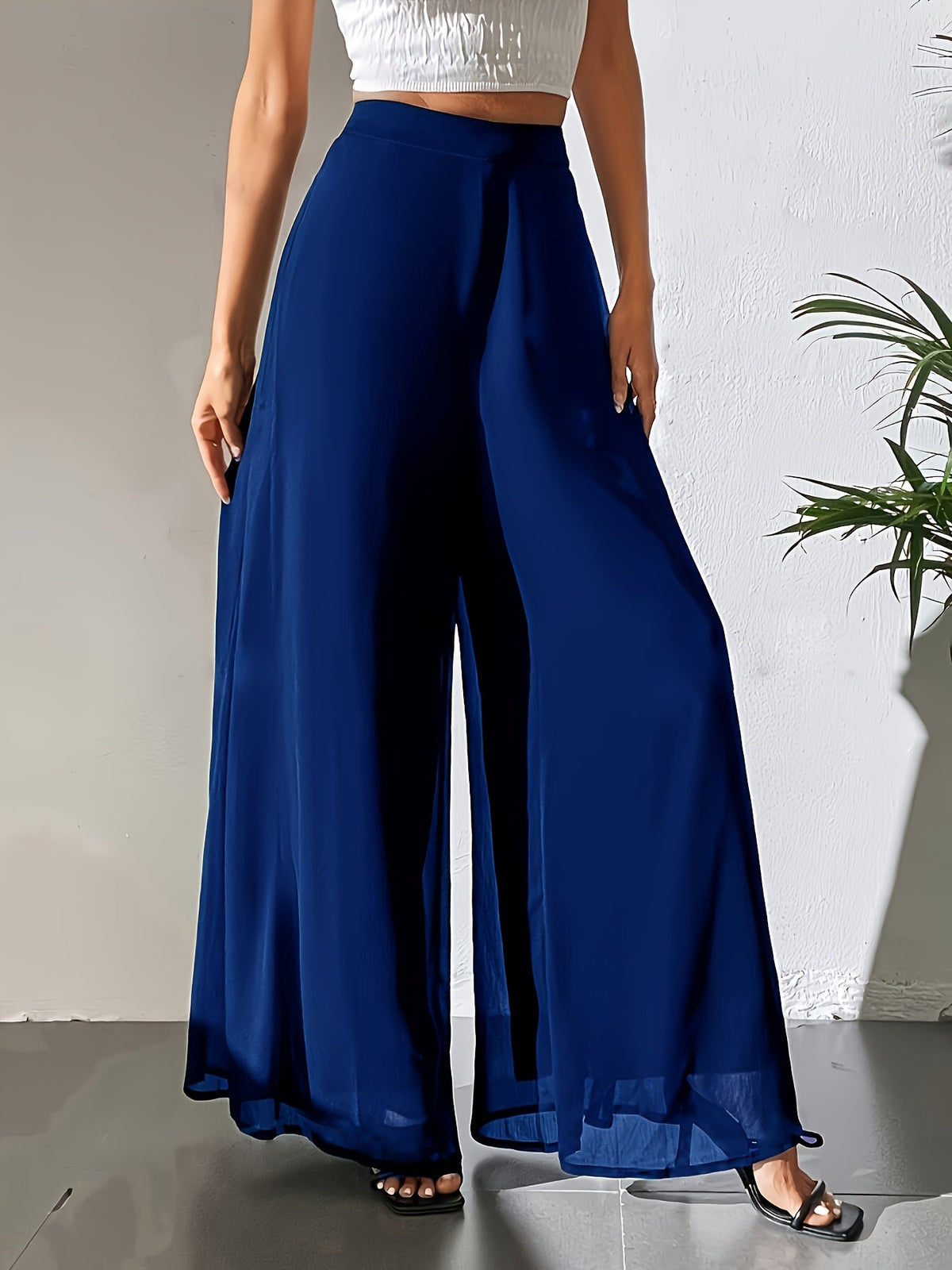 Women's Wide Leg Pants Casual Elastic Waist Lightweight Loose Long Pants for Women All Seasons Comfortable Fit Multiple Colors S-XXL