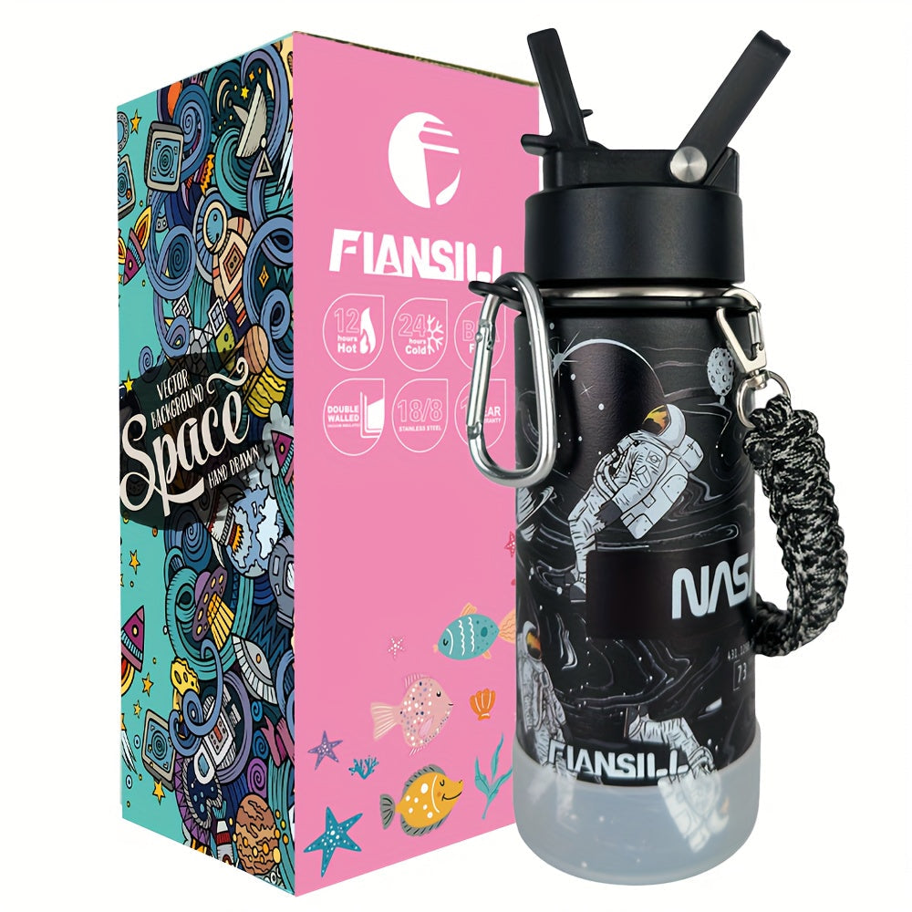 16oz Kids Stainless Steel Water Bottle – Vacuum Insulated, 3D Printed Design, Leak-Proof & BPA-Free, Cold 24H Hot 12H, Fun Styles for Boys & Girls – Perfect Gift for Students, School & Outdoor Activities
