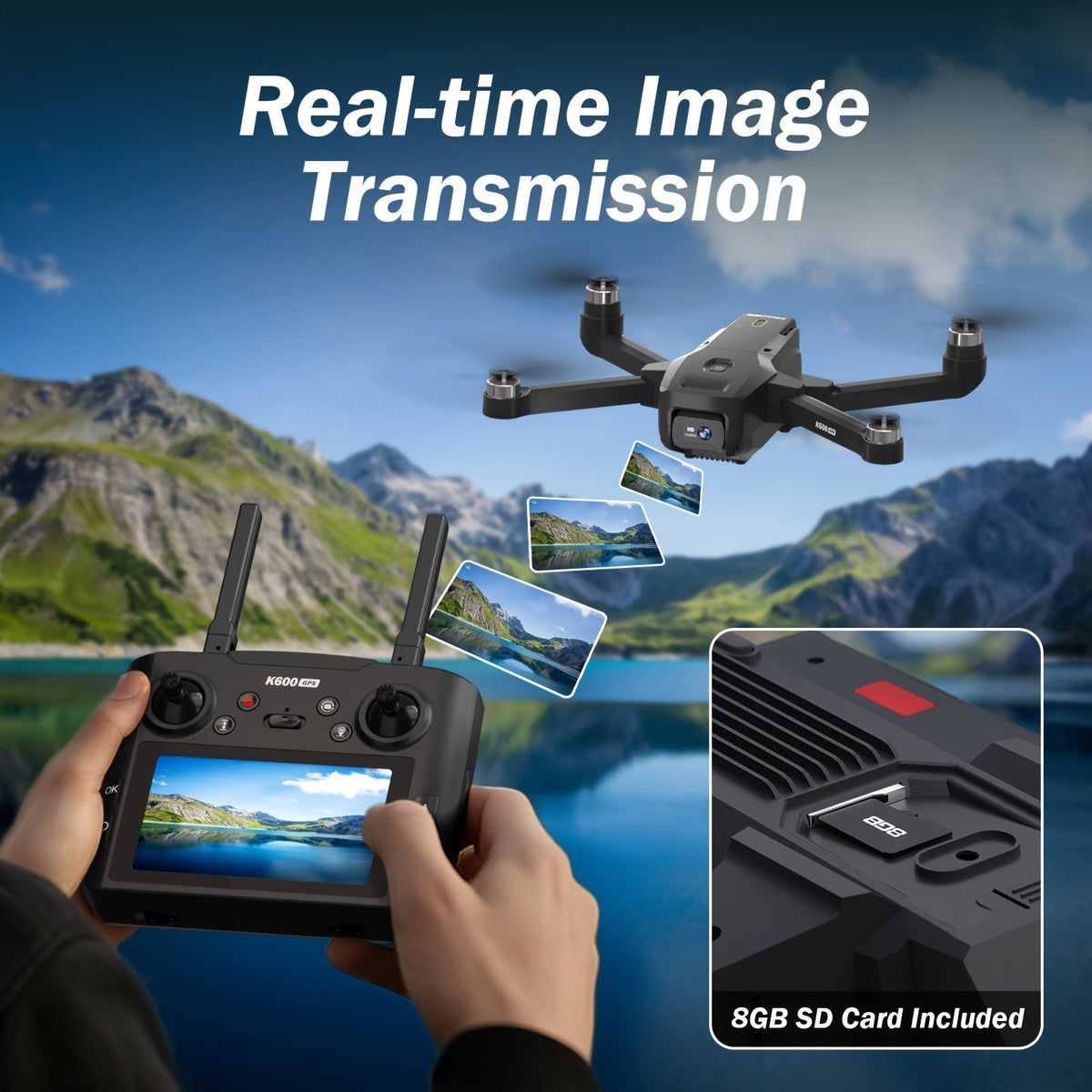 GPS Drone with Camera for Adults 4.5-Inch LCD Screen Remote, Brushless Motor, GPS Auto Return & Follow Me, Gesture Flight, Altitude Hold, 32G SD Card, Under 250G – Professional RC Quadcopter for Beginners