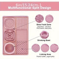 6-in-1 Pet Slow Feeder Lick Mat with Powerful Suction Cup Multifunctional Anxiety Relief Lick Pad for Dogs and Cats Promotes Healthy Eating Grooming Bath Aid