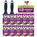 Lint Roller Pet Hair Remover with Refills - Ultra-Sticky Tear-Off Adhesive Roller for Dog & Cat Hair on Furniture, Carpets & Clothing - Portable Pet Lint Roller Set (4, 6, 10 or 15 Piece)